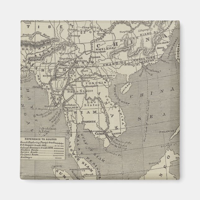 Íman Mapa da rota proposta da Birmânia para a China (Frente)