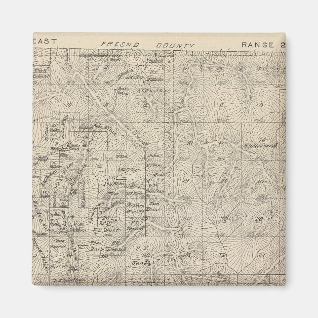 Íman Mapa da Seção do Condado de Tulare T1415S R2829E (Frente)