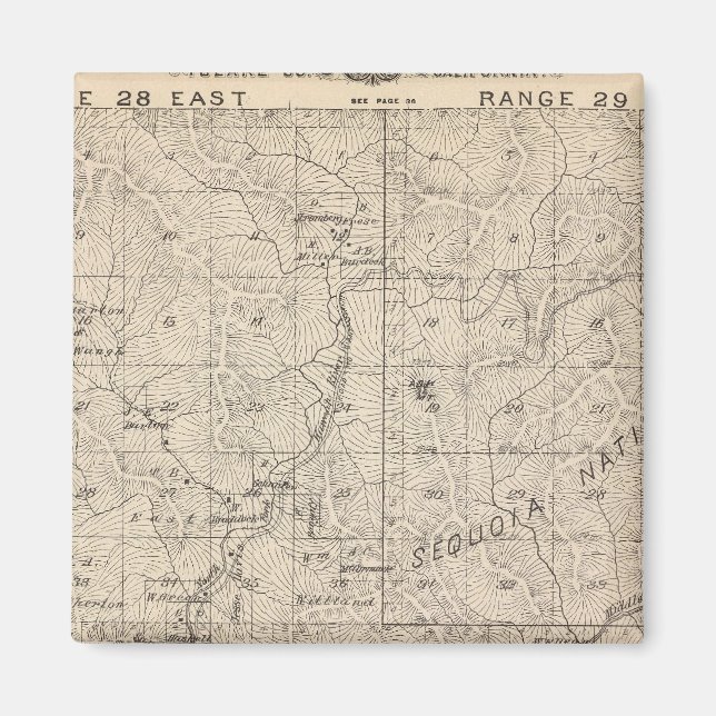 Íman Mapa da Seção do Condado de Tulare T1617S R2829E (Frente)