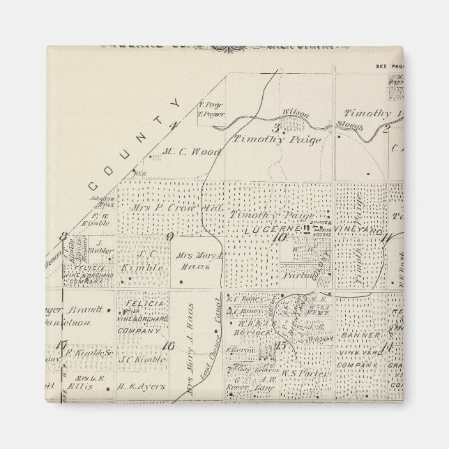 Íman Mapa da Seção do Condado de Tulare T18S R21E (Frente)