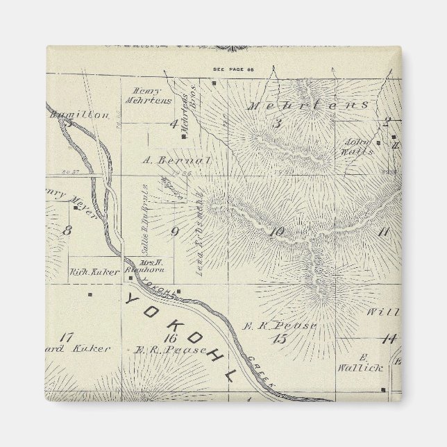 Íman Mapa da Seção do Condado de Tulare T19S R27E (Frente)