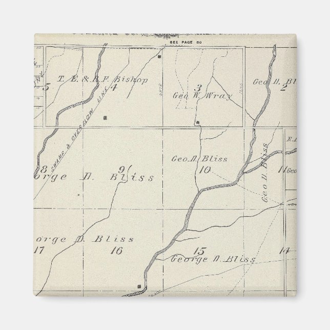 Íman Mapa da Seção do Condado de Tulare T20S R25E (Frente)