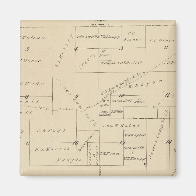 Íman Mapa da Seção do Condado de Tulare T24S R22E (Frente)