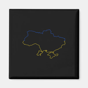 Íman Mapa da Ucrânia com cores azul e amarelo Ucrânia