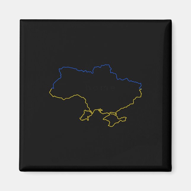 Íman Mapa da Ucrânia com cores azul e amarelo Ucrânia (Frente)