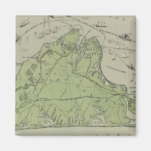 Íman Mapa da Vintage do Vineyard Marthas (1913)