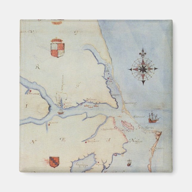 Íman Mapa da Virgínia de Raleigh (Frente)