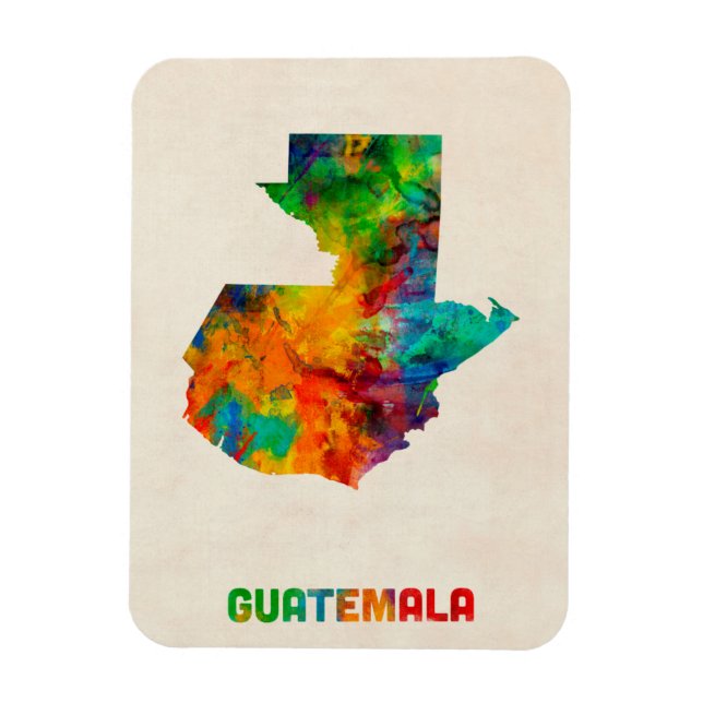 Íman Mapa das aquarelas da Guatemala (Vertical)