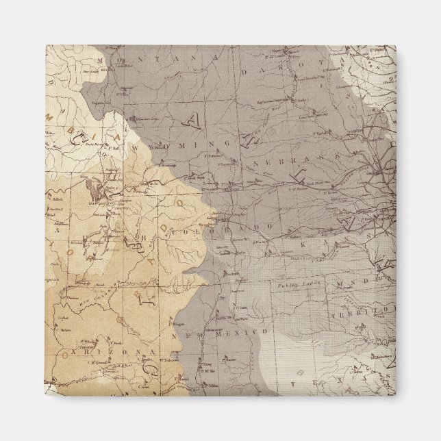 Íman Mapa das áreas de drenagem dos EUA (Frente)