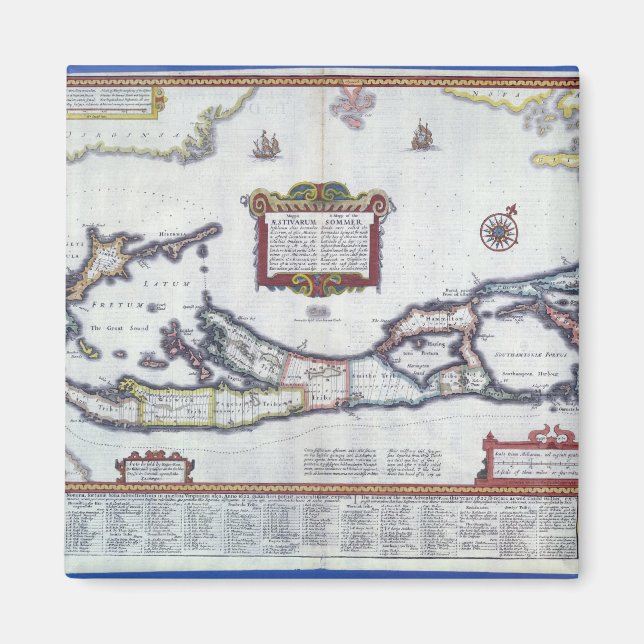 Íman Mapa das Bermudas (Frente)