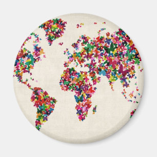 Íman Mapa das Borboletas do Mapa Mundial