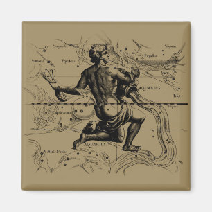 Íman Mapa das constelações de Aquarius por Hevelius