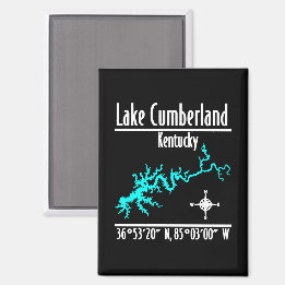 Íman Mapa das Coordenadas da Margem do Lago Cumberland 