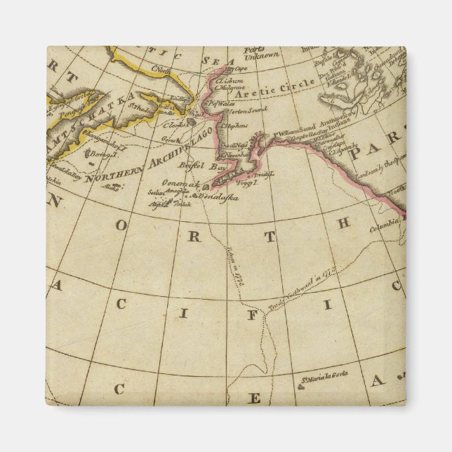 Íman Mapa das Descobertas feitas por Cook e Clerke (Frente)