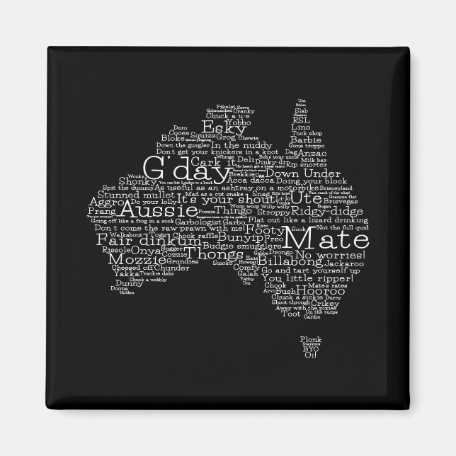 Íman mapa das gírias australianas (Frente)