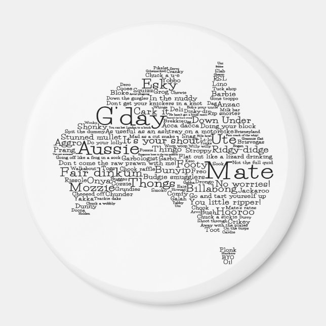 Íman mapa das gírias australianas (Frente)