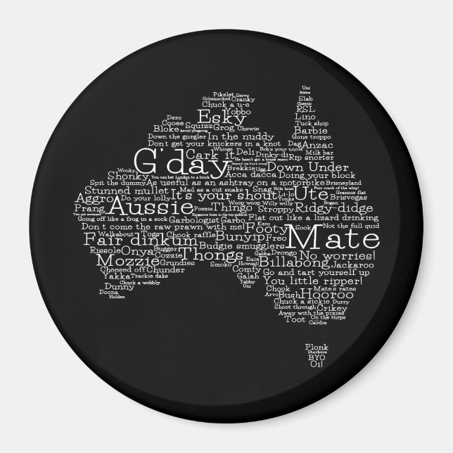 Íman mapa das gírias australianas (Frente)