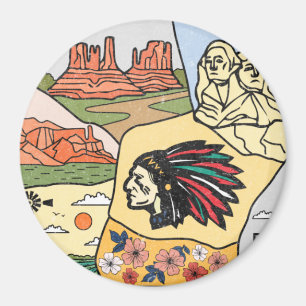 Íman Mapa das Ilhas Badlands Mt Rushmore Colinas Negras