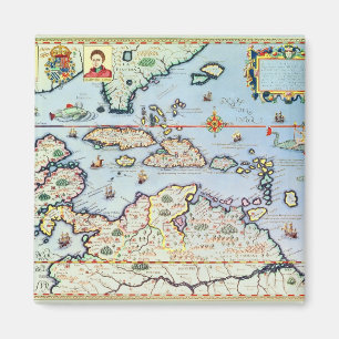 Íman Mapa das ilhas Caribes