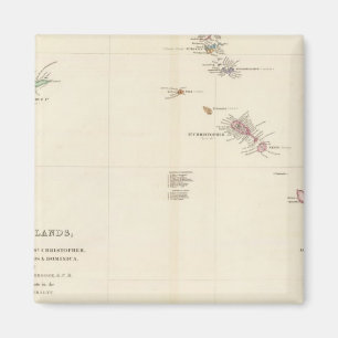 Íman Mapa das Ilhas Leeward