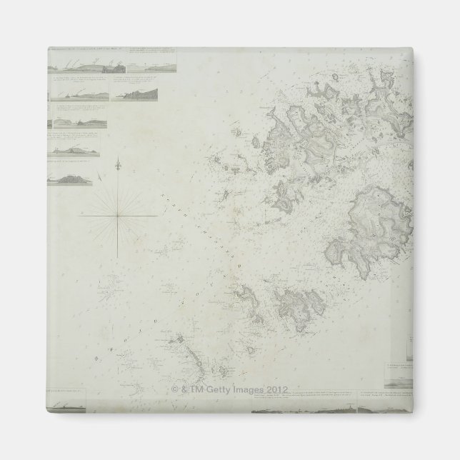 Íman Mapa das Ilhas Scilly na Grã-Bretanha (Frente)