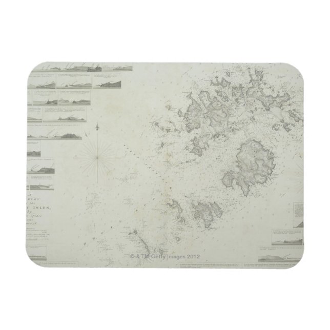 Íman Mapa das Ilhas Scilly na Grã-Bretanha (Horizontal)