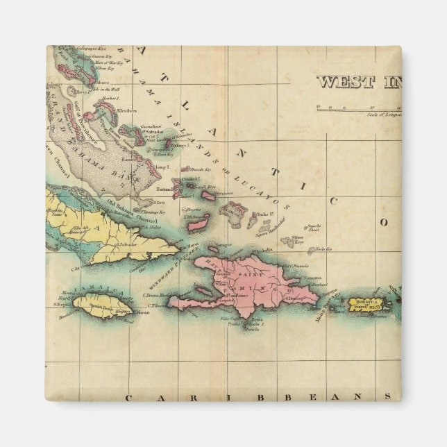 Íman Mapa Das Índias Ocidentais (Frente)