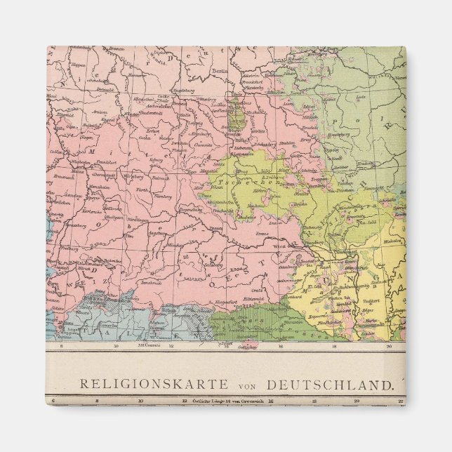 Íman Mapa das línguas e religiões na Alemanha (Frente)