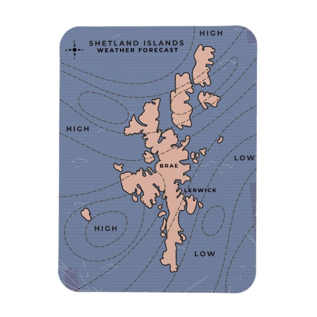 Íman Mapa das Previsões Meteorológicas das Ilhas Shetla (Vertical)