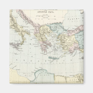 Íman Mapa das Viagens Missionárias de Apostle Paul