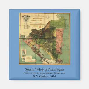 Íman Mapa de 1898 oficiais de Nicarágua