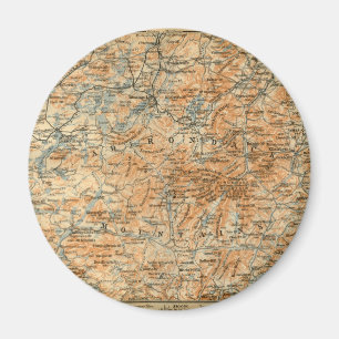 Íman Mapa de 1909 Adirondacks do guia do viagem do