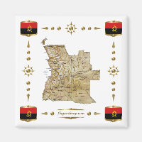 Mapa de Angola + Imagem de Bandeiras