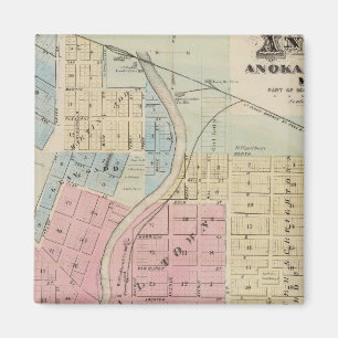 Íman Mapa de Anoka, Condado de Anoka, Minnesota