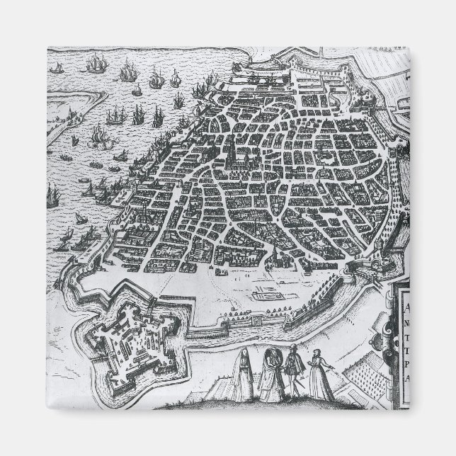 Íman Mapa de Antuérpia, 1598 (Frente)