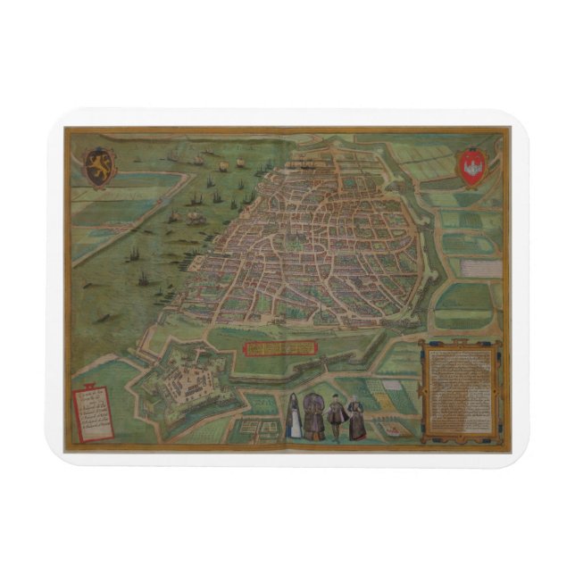 Íman Mapa de Antuérpia, de Civitates Orbis Terrarum, po (Horizontal)