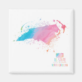 Íman Mapa de Aquarela | Carolina do Norte