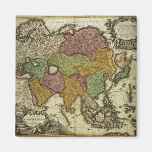 Íman Mapa de Ásia, Nuremberg, c.1730