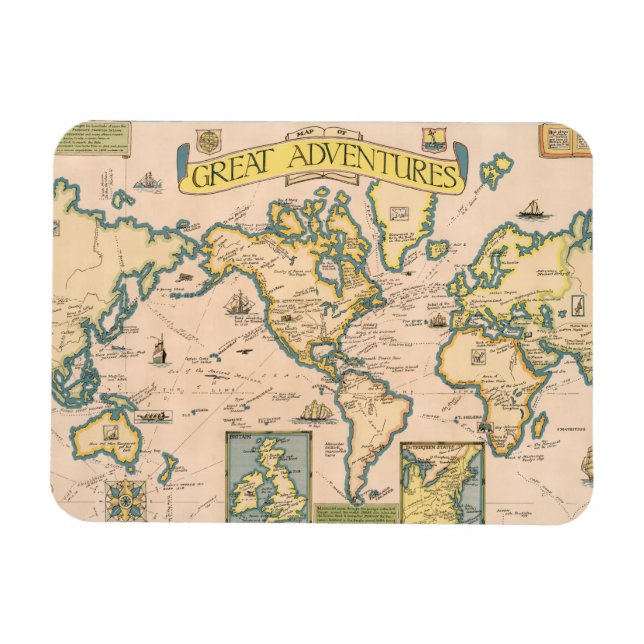 Íman Mapa de Aventuras de Excelente (Horizontal)