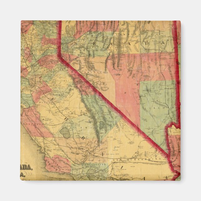 Íman Mapa de Bancroft da Califórnia, Nevada, Utah (Frente)