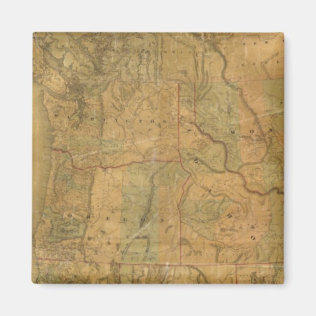 Íman Mapa de Bancroft dos Estados do Pacífico (Frente)