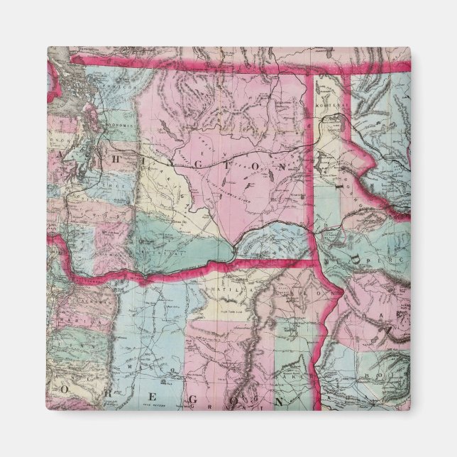 Íman Mapa de Bancroft em Oregon, Washington, Idaho (Frente)
