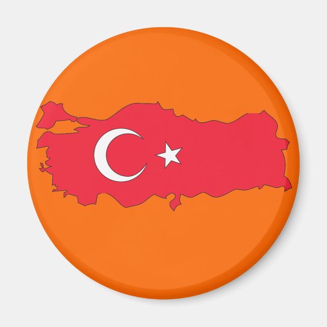 Íman Mapa de bandeira da Turquia (Frente)