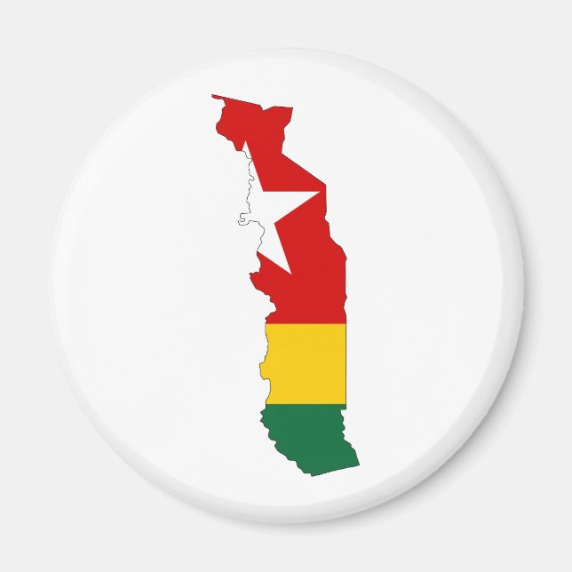 Íman mapa de bandeira do país togo (Frente)