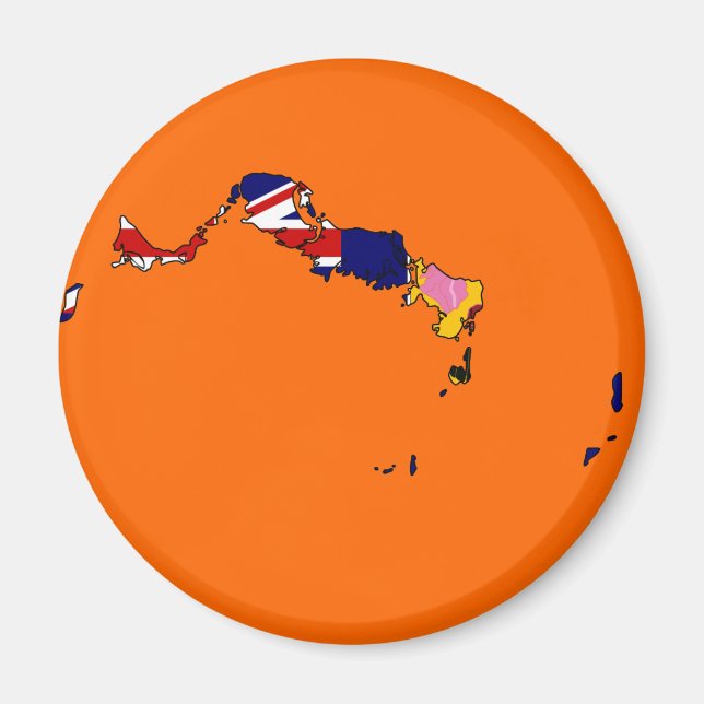 Íman Mapa de bandeira Turcos e Caicos (Frente)