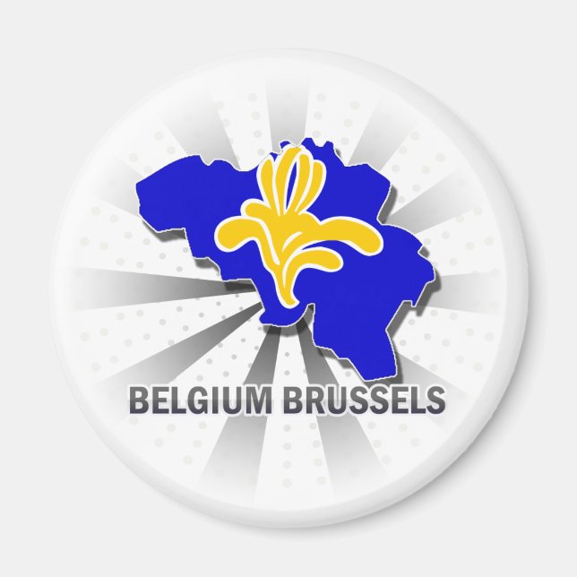 Íman Mapa de Bandeiras da Bélgica, Bruxelas 2.0 (Frente)