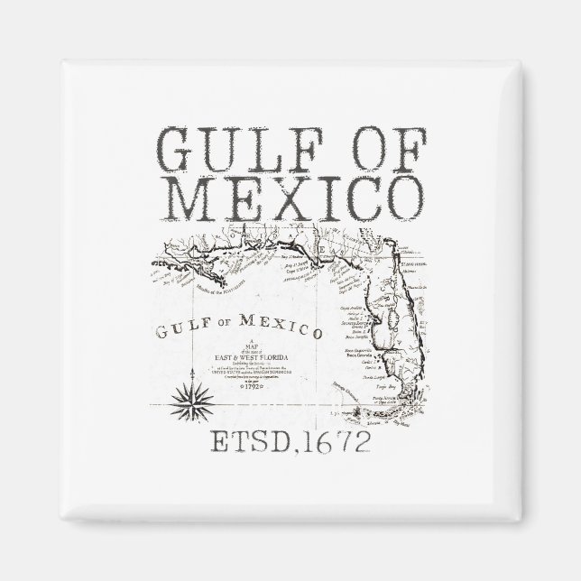 Íman Mapa De Bandeiras Do Golfo Do México, Funny Améric (Frente)