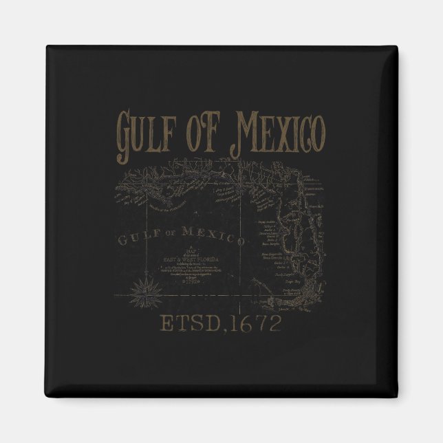 Íman Mapa De Bandeiras Do Golfo Do México, Funny Améric (Frente)