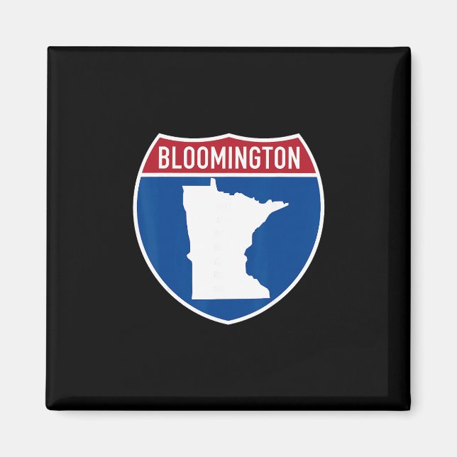 Íman Mapa de Bloomington Minnesota Rodovia Sinal Intere (Frente)