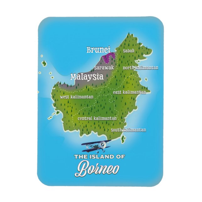 Íman Mapa de Bornéu (Vertical)